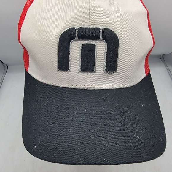 Travis Mathew White Red Trucker Hat Logo Mesh Back Breathable Lightweight Casual - Picture 5 of 9